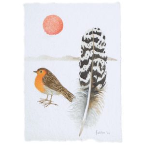 Mary Fedden. Robin with feather.